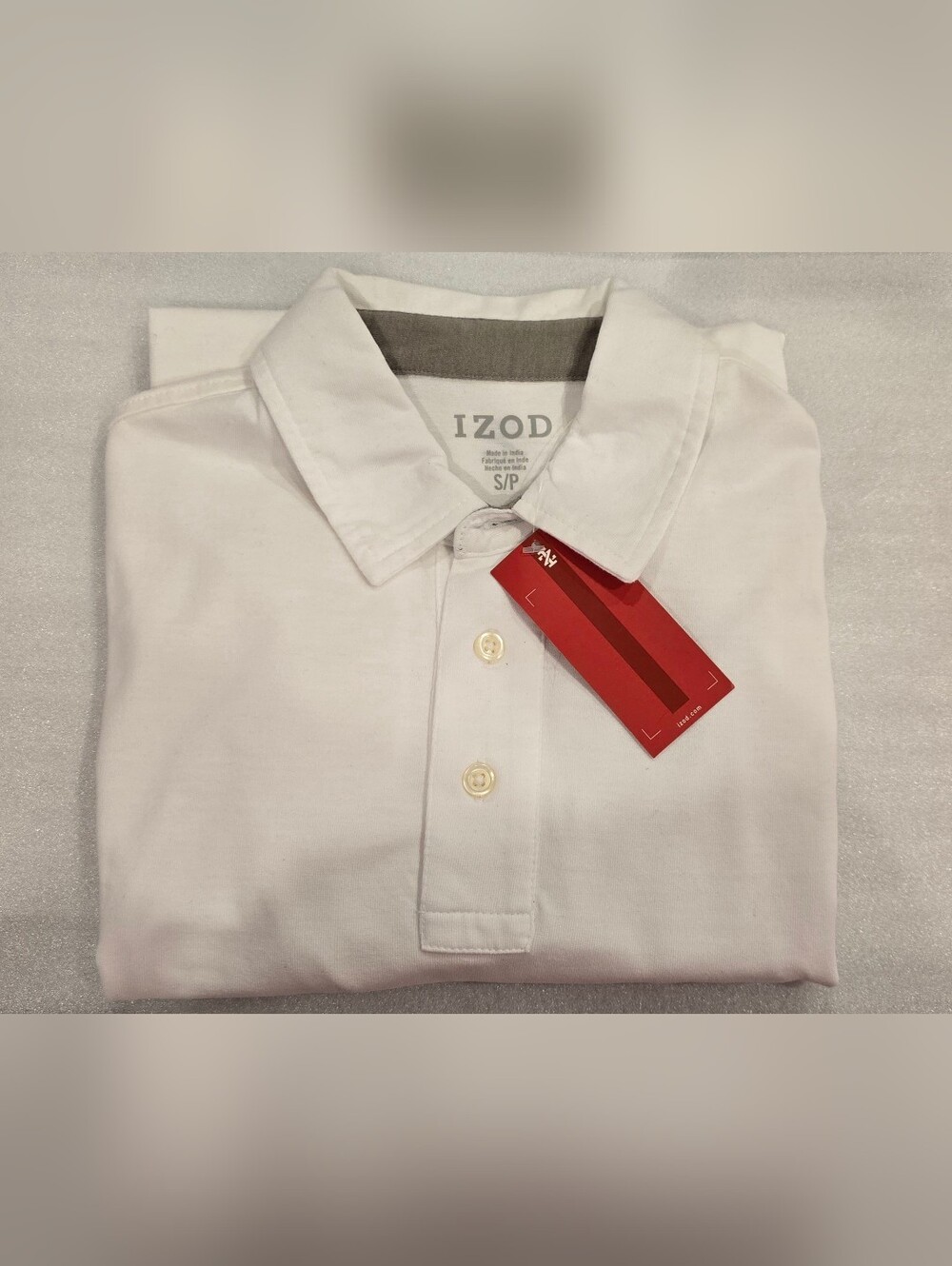 Izod Mens S/P White Short Sleeve Polo Shirt - NWT